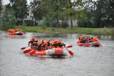 Заключительные выездные практические занятия студентов отделения "Защита в чрезвычайных ситуациях" на акватории Петровского пруда